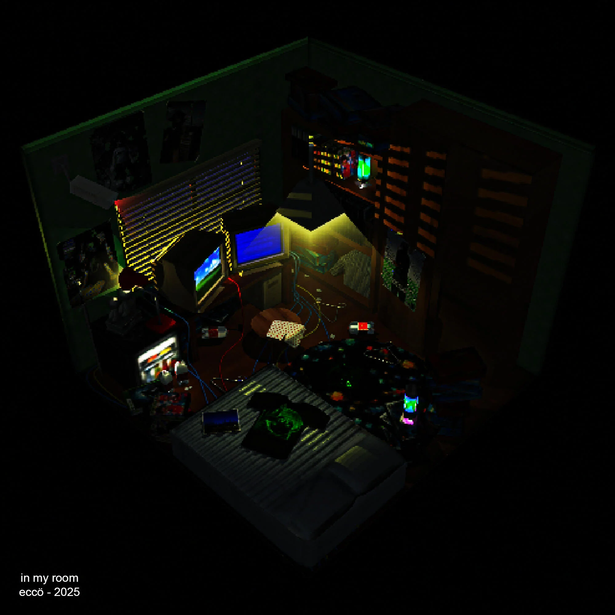 Pixelated Room 3D render