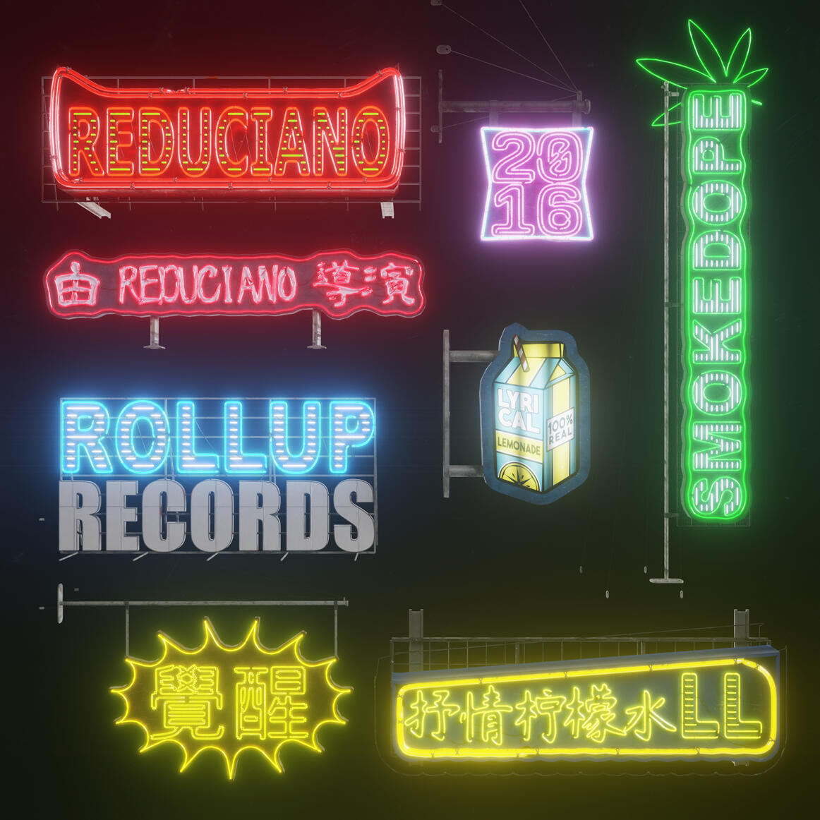 SMOKEDOPE2016 - 3D Neon Signs - Used in the Video "2016LYFE", directed by Reduciano on Lyrical Lemonade
